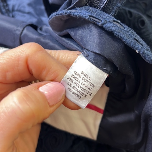 ⭐️Banana Republic preppy Navy eyelet lace Hampton pant dress pants size 4 - Picture 6 of 9